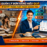 Hình ảnh minh họa giải pháp quản lý đơn hàng hiệu quả cho doanh nghiệp SME, thể hiện sự khác biệt giữa cách quản lý thủ công bằng Excel, Zalo, sổ tay và hệ thống quản trị đơn hàng hiện đại. Bizco cung cấp giải pháp chuyển đổi số giúp doanh nghiệp theo dõi tiến độ đơn hàng realtime, giảm sai sót, tránh thất thoát doanh thu và tối ưu vận hành.