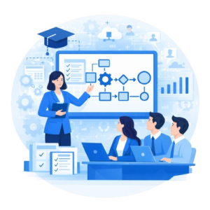 Dịch vụ đào tạo nhân sự của Bizco giúp doanh nghiệp xây dựng đội ngũ làm việc theo quy trình chuẩn, hiểu rõ vai trò, sử dụng hệ thống hiệu quả và thích ứng nhanh với chuyển đổi số.