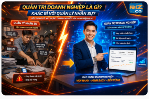 Quản trị doanh nghiệp là gì và khác gì với quản lý nhân sự, hình ảnh minh họa hệ thống vận hành doanh nghiệp hiệu quả cùng Bizco